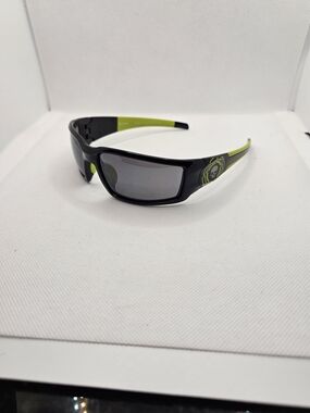 Men's Black and Lime Green Sport Sunglasses - Polarized Lens
